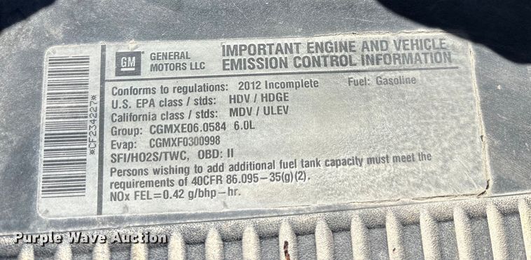 image for item EA7617 2012 Chevrolet Silverado 3500 bucket truck