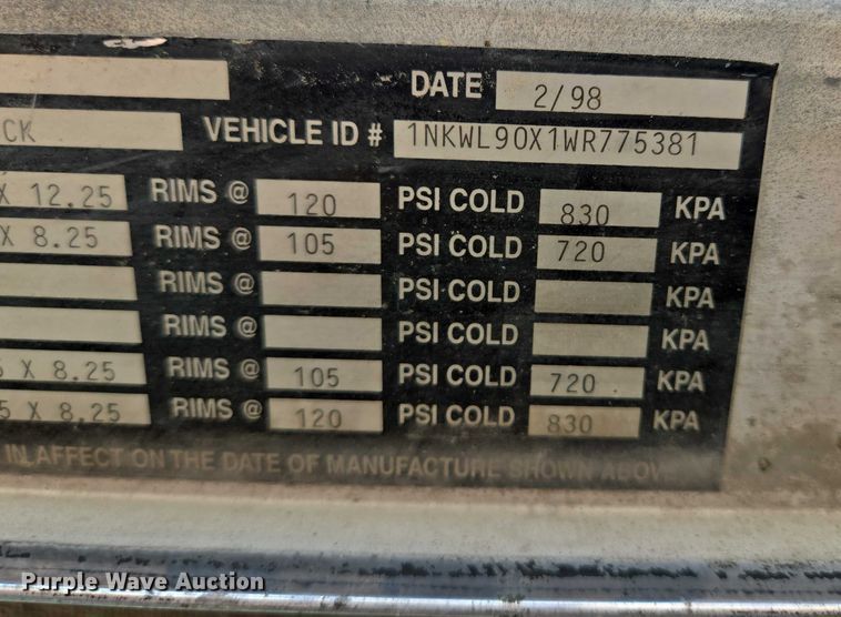 image for item EB1054 1998 Kenworth W900 ready mix truck