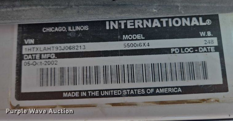 image for item EB1060 2003 International 5500i ready mix truck