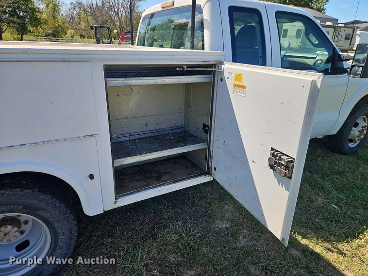 image for item EB8326 2012 Ford F350 Super Duty SuperCab utility bed pickup truck