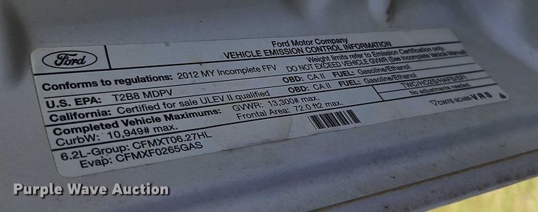 image for item EB8326 2012 Ford F350 Super Duty SuperCab utility bed pickup truck