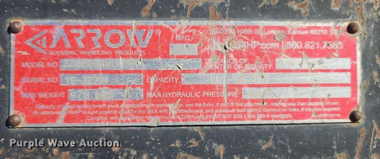 image for item EB8412 2020 Arrow 230600WUHT skid steer bucket