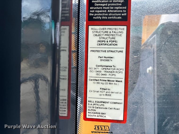 image for item EC3867 2023 Bell B30E WDB articulated haul truck