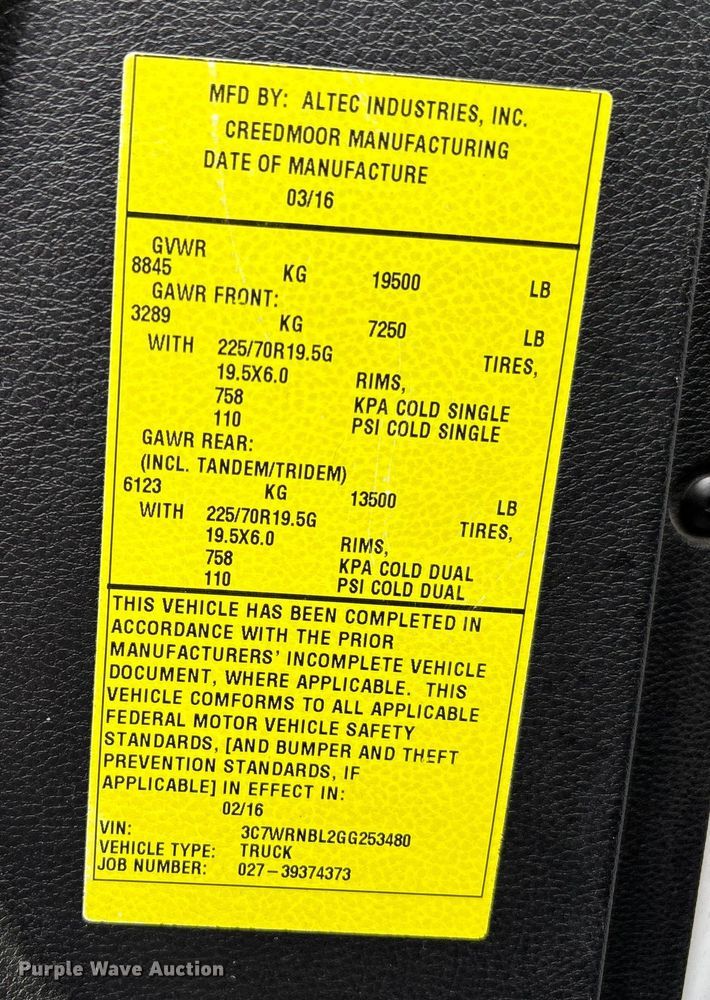 image for item EC3869 2016 RAM 5500  bucket truck