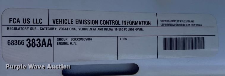 image for item EC3886 2018 RAM 5500 utility / service truck