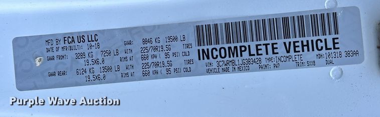 image for item EC3886 2018 RAM 5500 utility / service truck