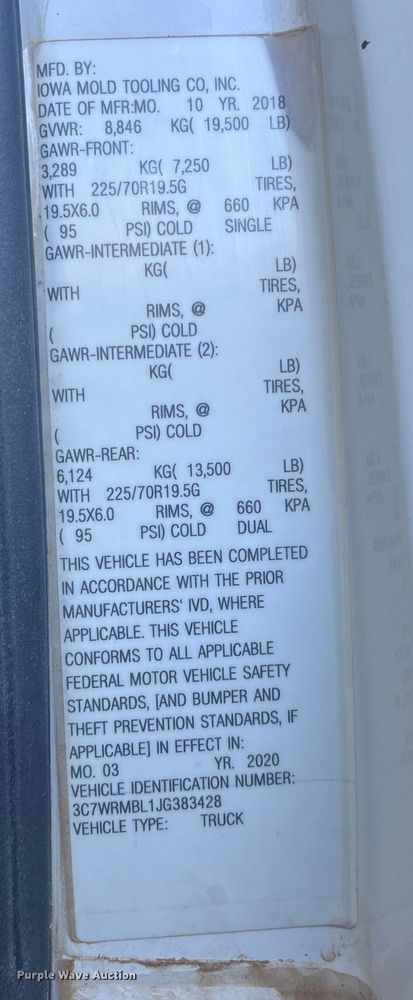 image for item EC3886 2018 RAM 5500 utility / service truck