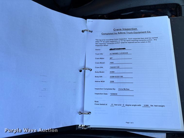 image for item EC3886 2018 RAM 5500 utility / service truck