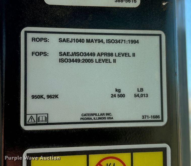 image for item EC8087 2014 Caterpillar 950K wheel loader