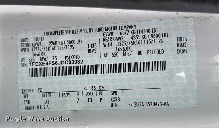 image for item ED1528 2018 Ford E450 IBAK sewer inspection truck