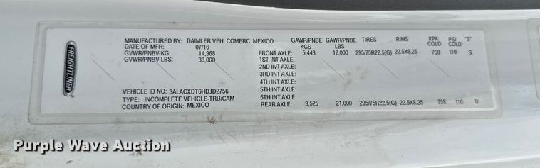 image for item ED1529 2017 Freightliner M2 box truck