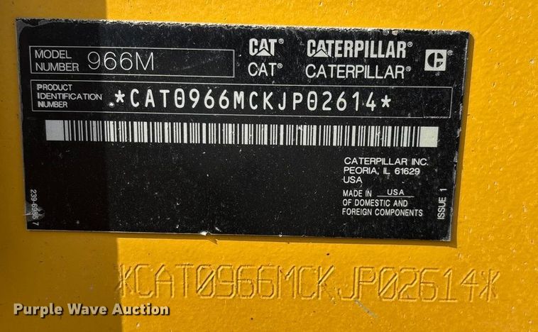 image for item ED2226 2017 Caterpillar 966M wheel loader