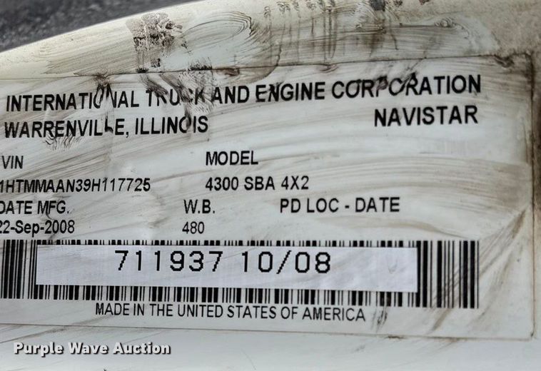 image for item ED2286 2009 International 4300 bucket truck