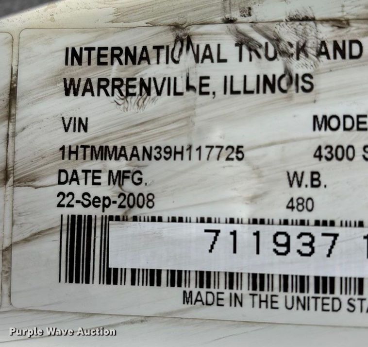 image for item ED2286 2009 International 4300 bucket truck