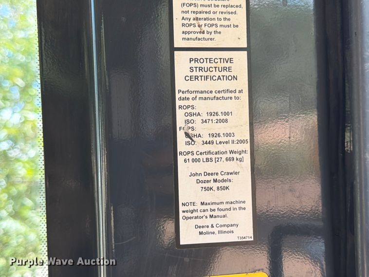 image for item ED5931 2017 John Deere 750K XLT dozer