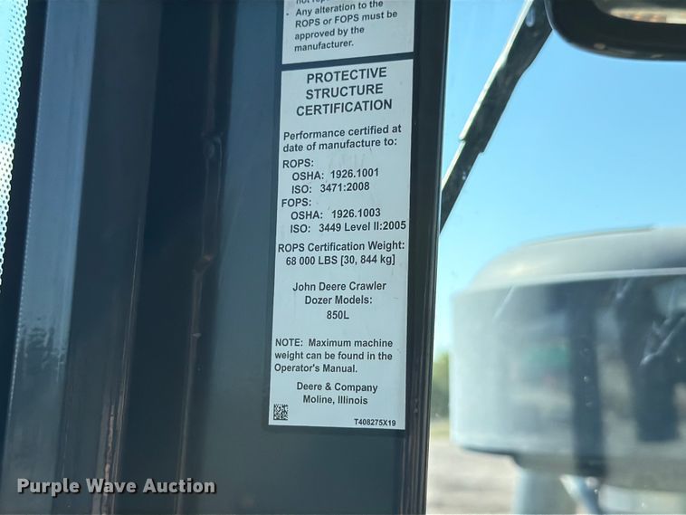 image for item ED5971 2022 John Deere 850L WLT dozer