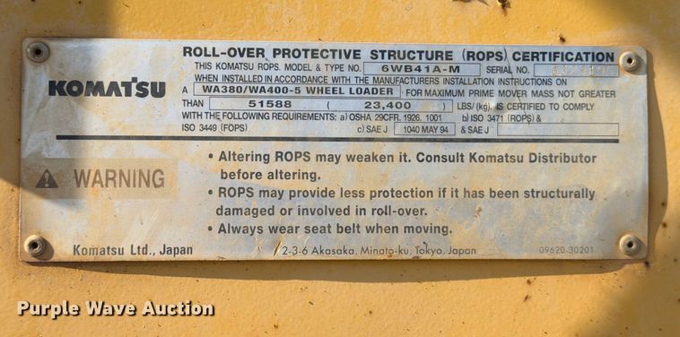 image for item ED5982 2004 Komatsu WA400-5L wheel loader