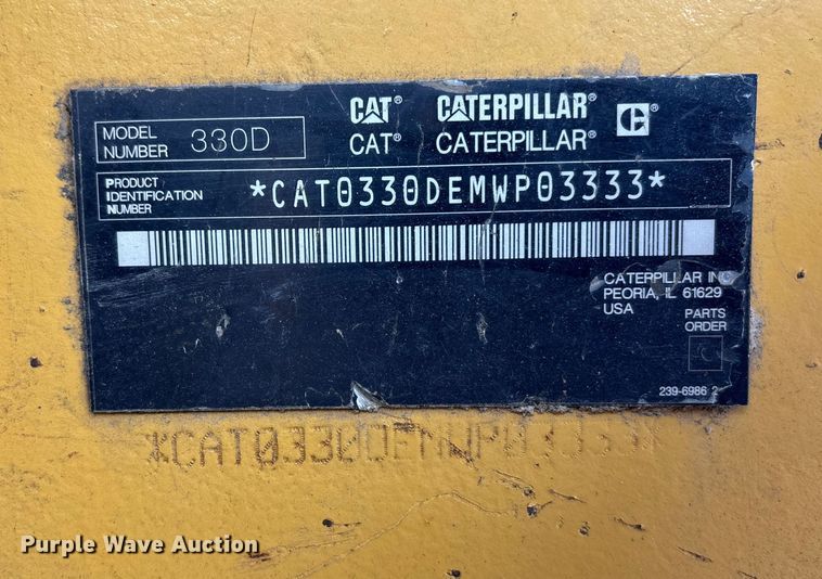 image for item EE4203 2008 Caterpillar 330D excavator