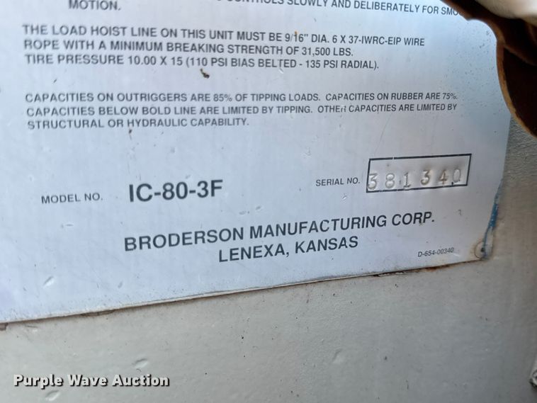 image for item EF2254 Broderson IC-80-3F crane