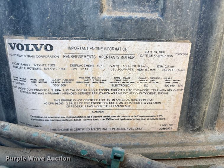 image for item EF6100 2007 Volvo VHD hydrovac truck