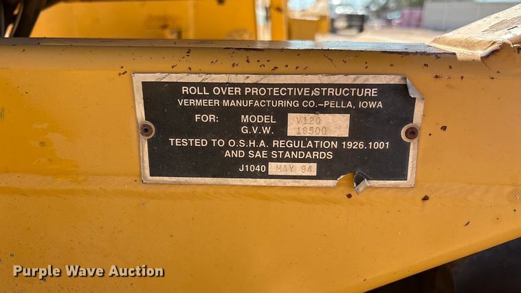 image for item EF6123 2004 Vermeer V120 vibratory cable plow