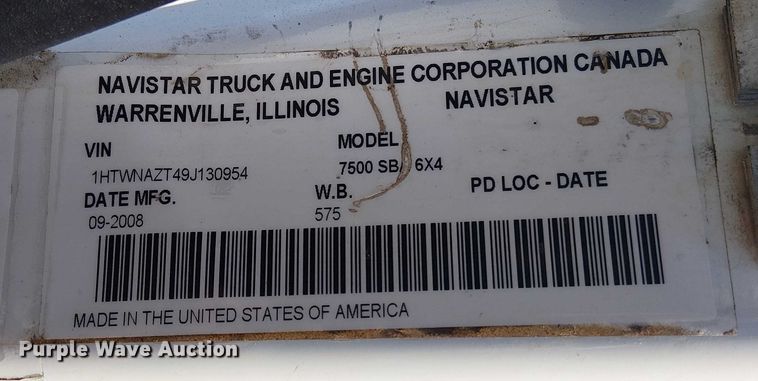 image for item EG8254 2009 International WorkStar 7500 Crew Cab crane truck