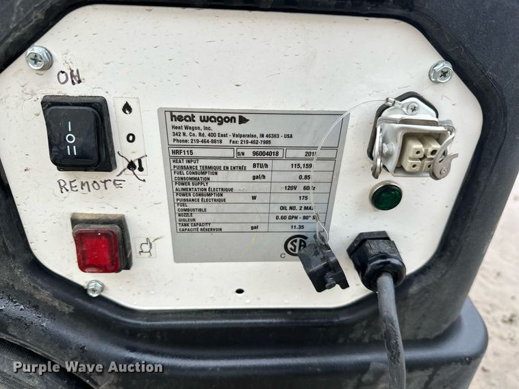 image for item EL0048 2018 Heat Wagon HRF115 heater