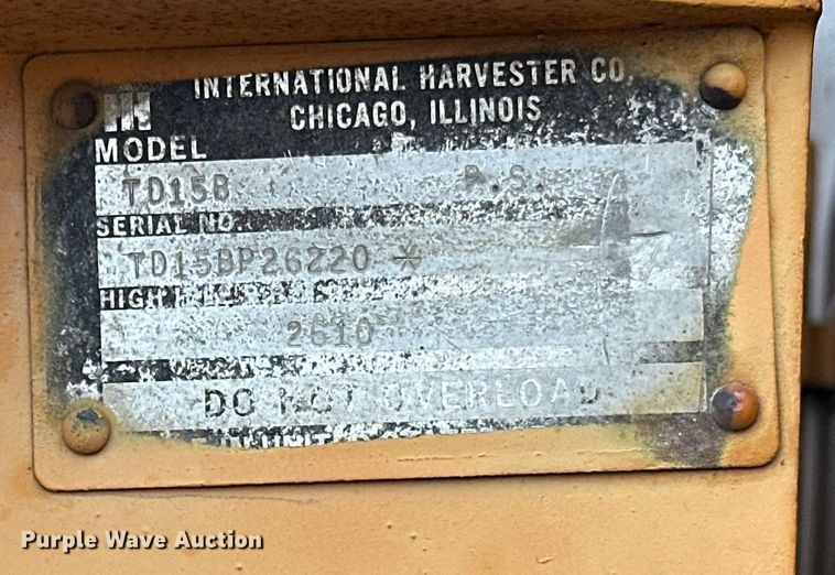 image for item EL0080 1971 International TD15B cable plow