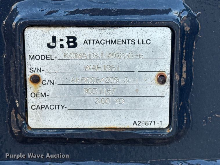 image for item EM2445 JRB Komatsu WA250-6 wheel loader grapple bucket