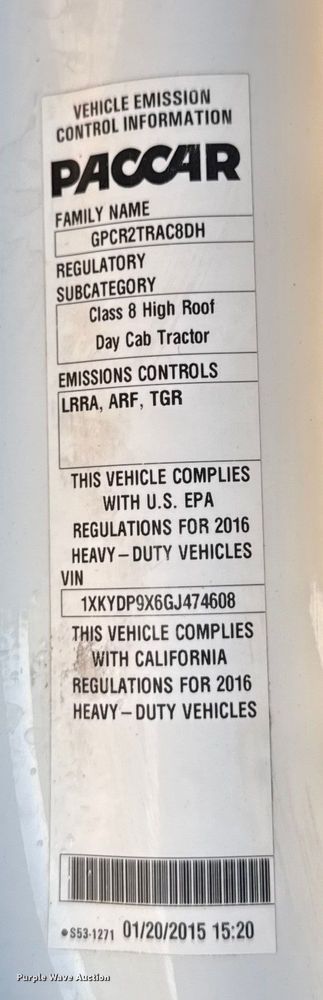 image for item EM2452 2016 Kenworth T680 semi truck