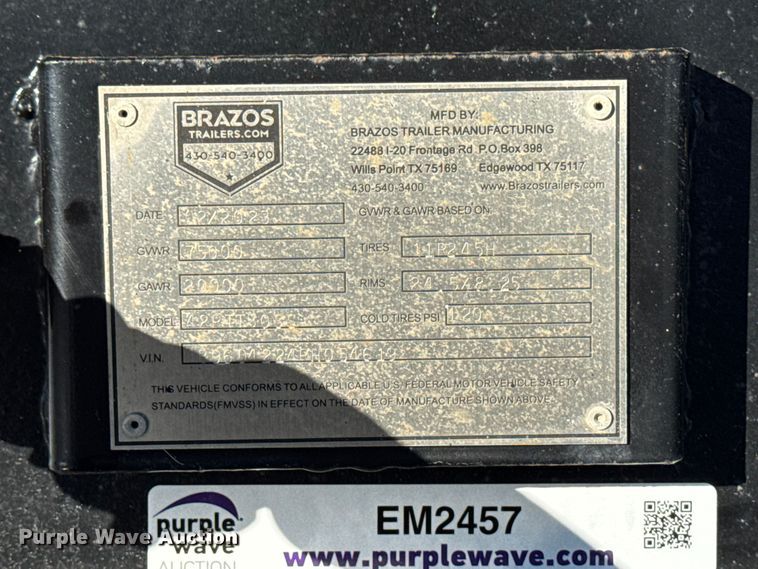 image for item EM2457 2024 Brazos Pitboss bottom dump trailer