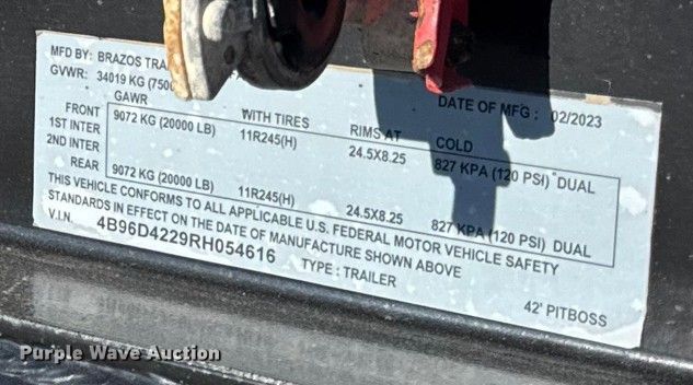 image for item EM2459 2024 Brazos Pitboss bottom dump trailer