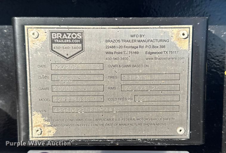 image for item EM2460 2024 Brazos Pitboss bottom dump trailer
