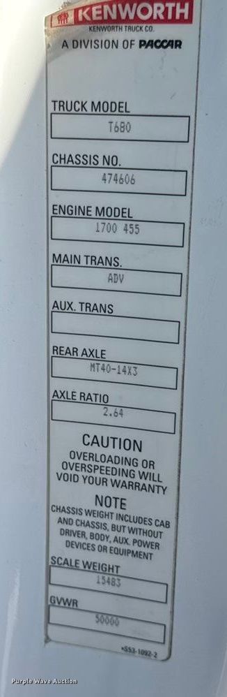 image for item EM2475 2016 Kenworth T680 semi truck