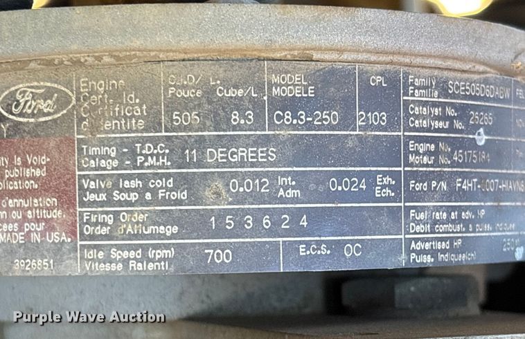 image for item EM6113 1995 Ford LN8000 sewer jetter truck