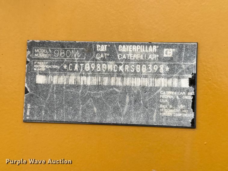 image for item EM8414 2015 Caterpillar 980M wheel loader