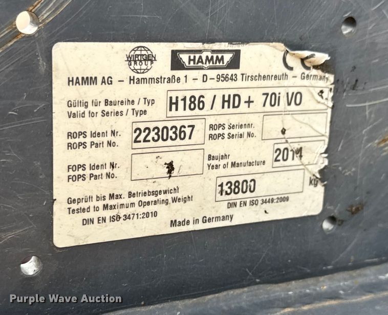 image for item EM8415 2015 Hamm HD+ 70i V0 double drum vibratory roller