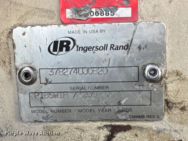 image for item EM8426 2007 Ingersoll Rand P185WIR air compressor