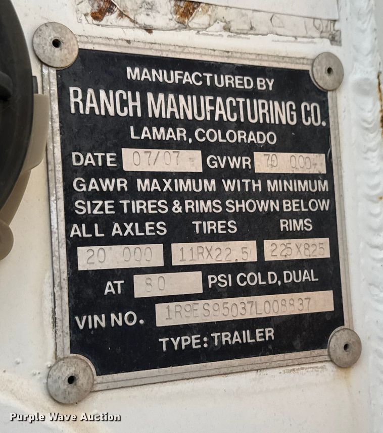 image for item EM8427 2007 Ranch ED24-30 end dump trailer