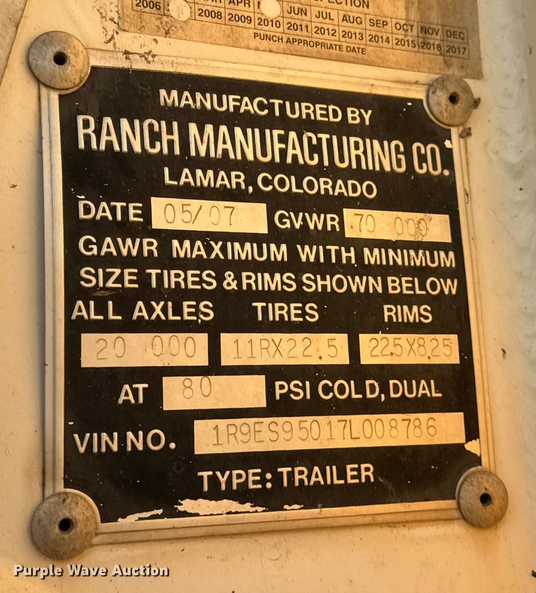 image for item EM8428 2007 Ranch ED24-30 end dump trailer