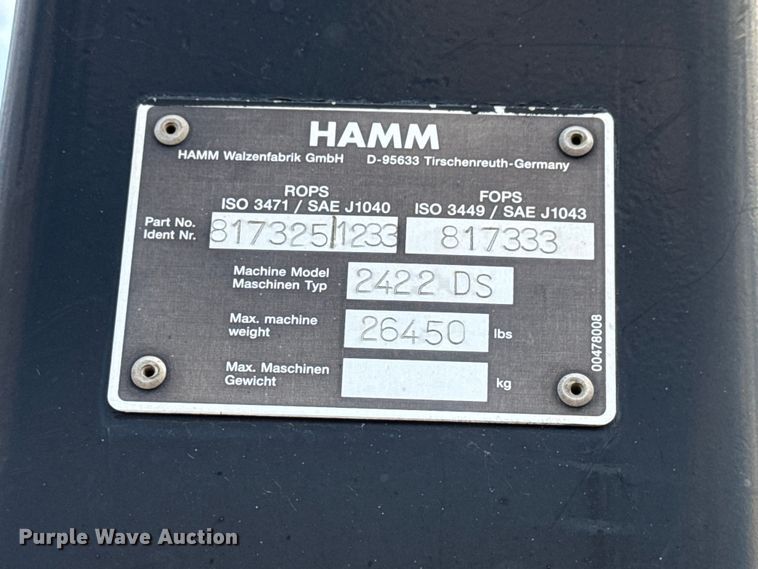 image for item EM8429 Hamm 2422 DS single drum roller