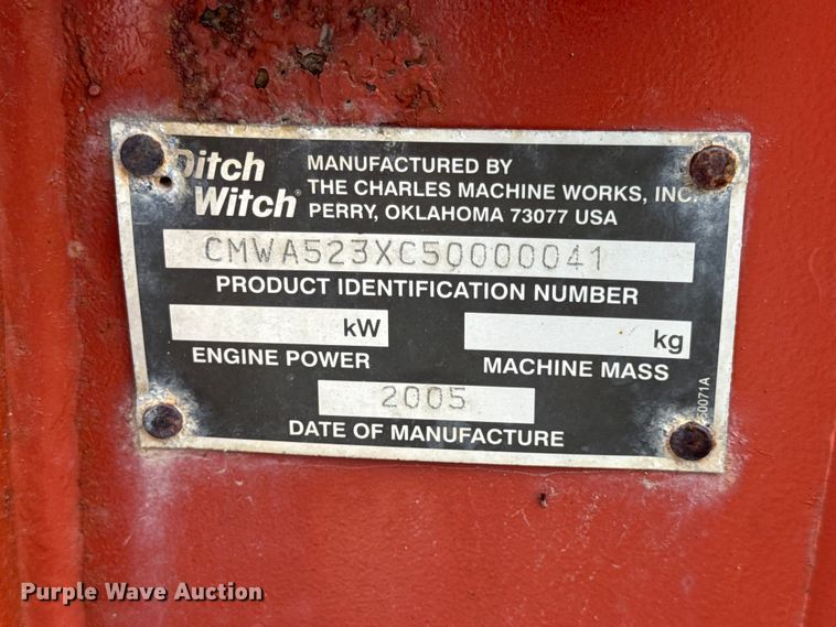 image for item EN0557 2005 Ditch Witch RT55 trencher