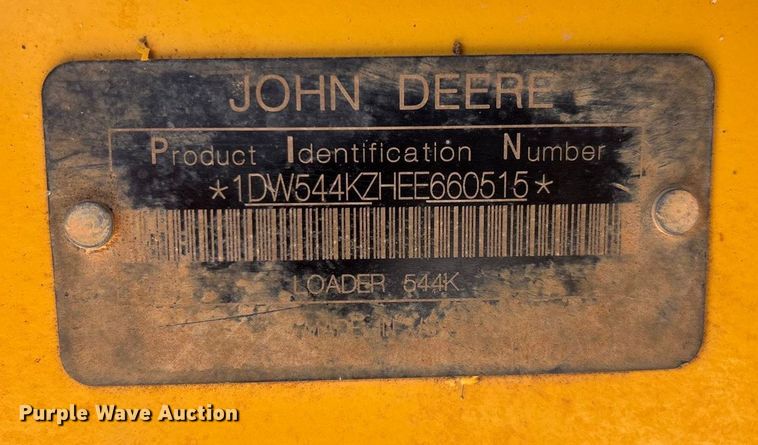 image for item EN5595 2014 John Deere 544K wheel loader