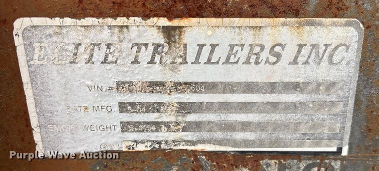 image for item EN5615 2004 Elite equipment trailer