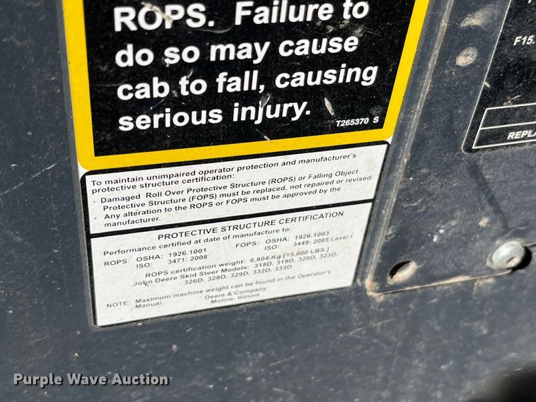 image for item EN5712 2012 John Deere 326D skid steer loader