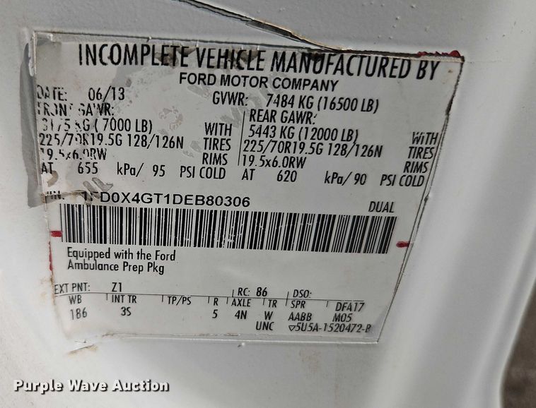 image for item EO4731 2013 Ford F450 Super Duty XLT truck cab and chassis