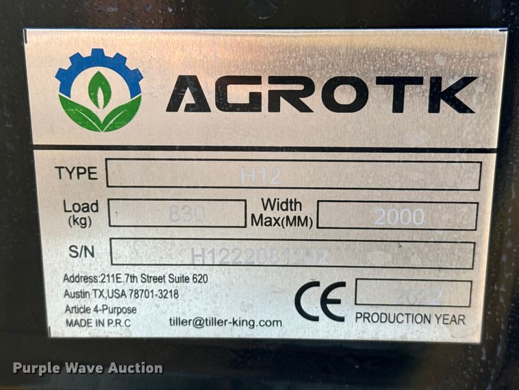 image for item EP0740 2022 Agrotk H12 mini excavator