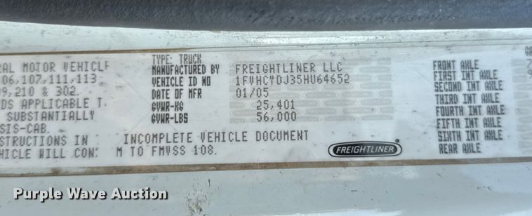 image for item ER0192 2005 Freightliner M2 dump truck