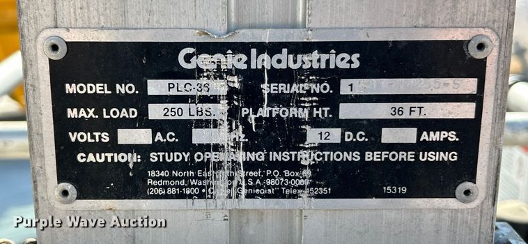 image for item ET3351 Genie PLC-36 vertical lift