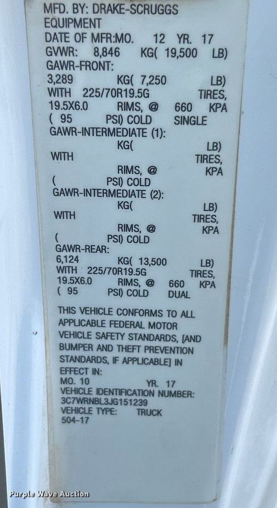 image for item ET3376 2018 RAM 5500HD bucket truck